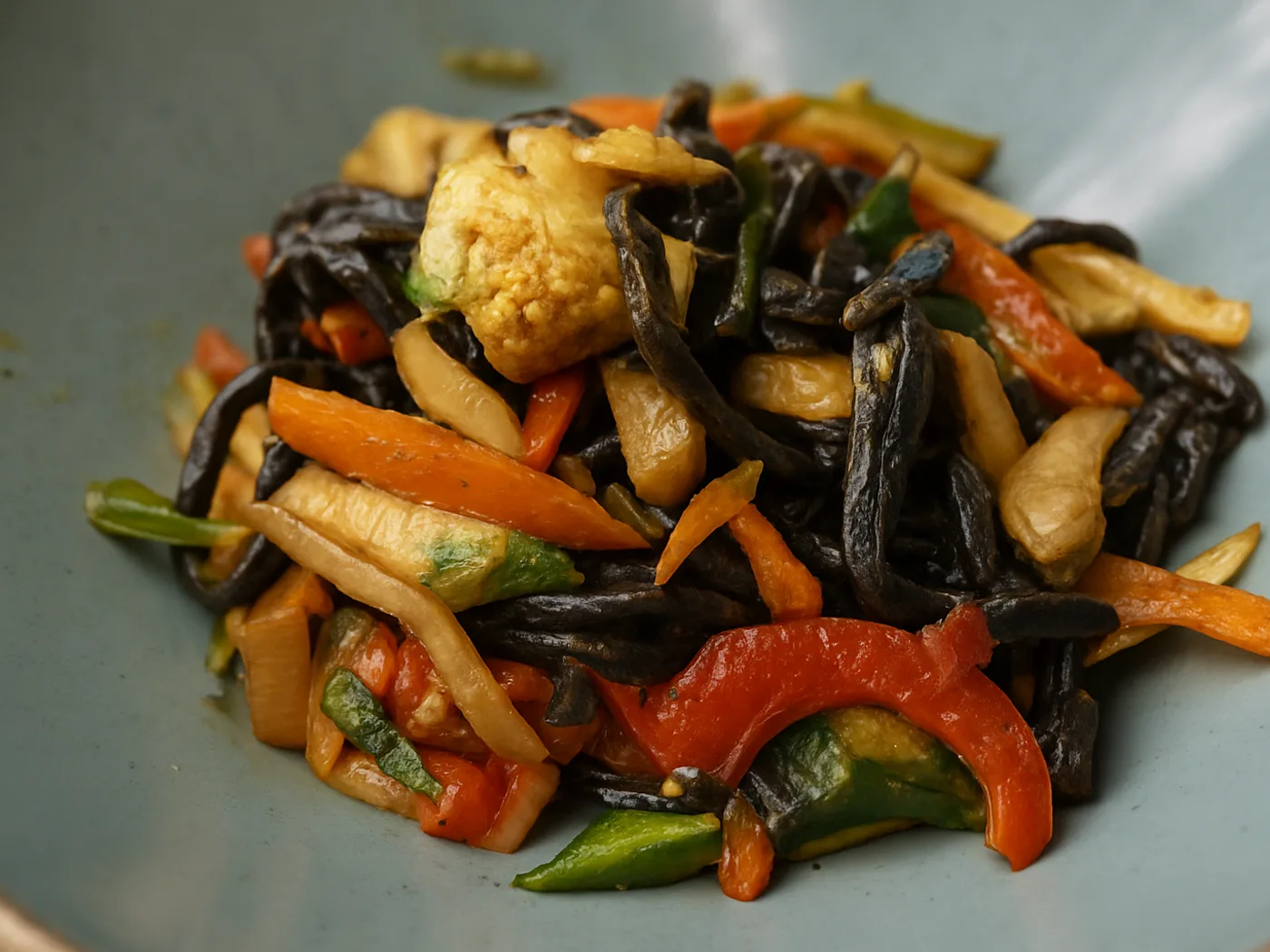 Tagliatelle saltate con verdure croccanti di stagione